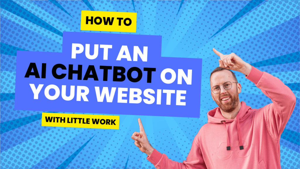 CEO Stefaan pointing to the title of the YouTube video, how to put an ai chatbot on your website